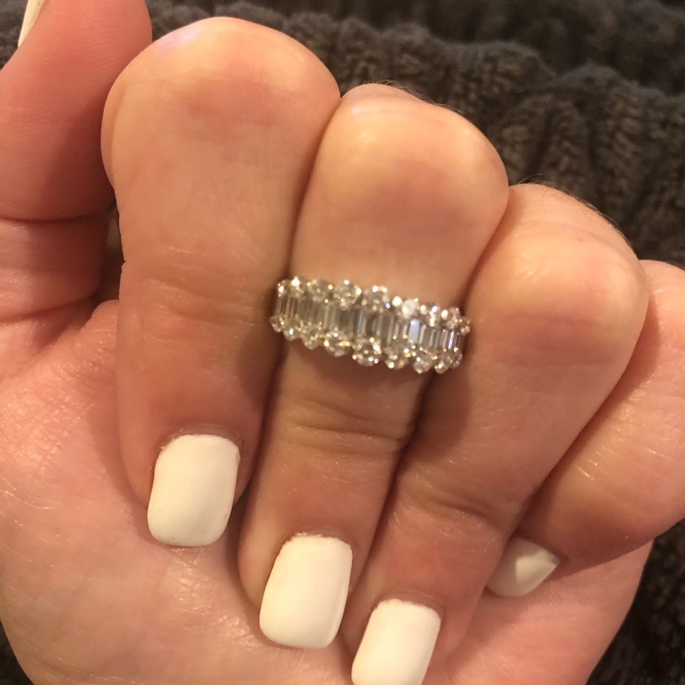 14k Triple row diamond band